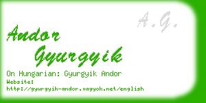 andor gyurgyik business card